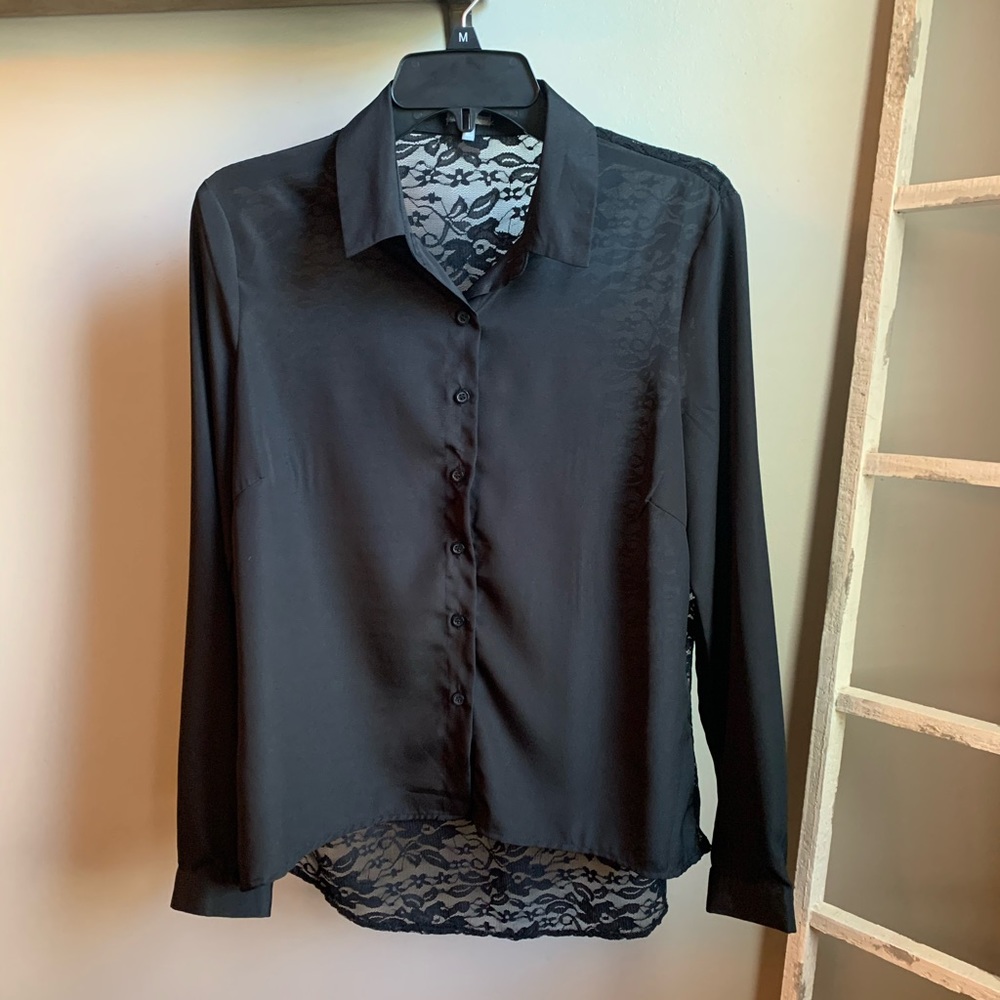 Lace back blouse
